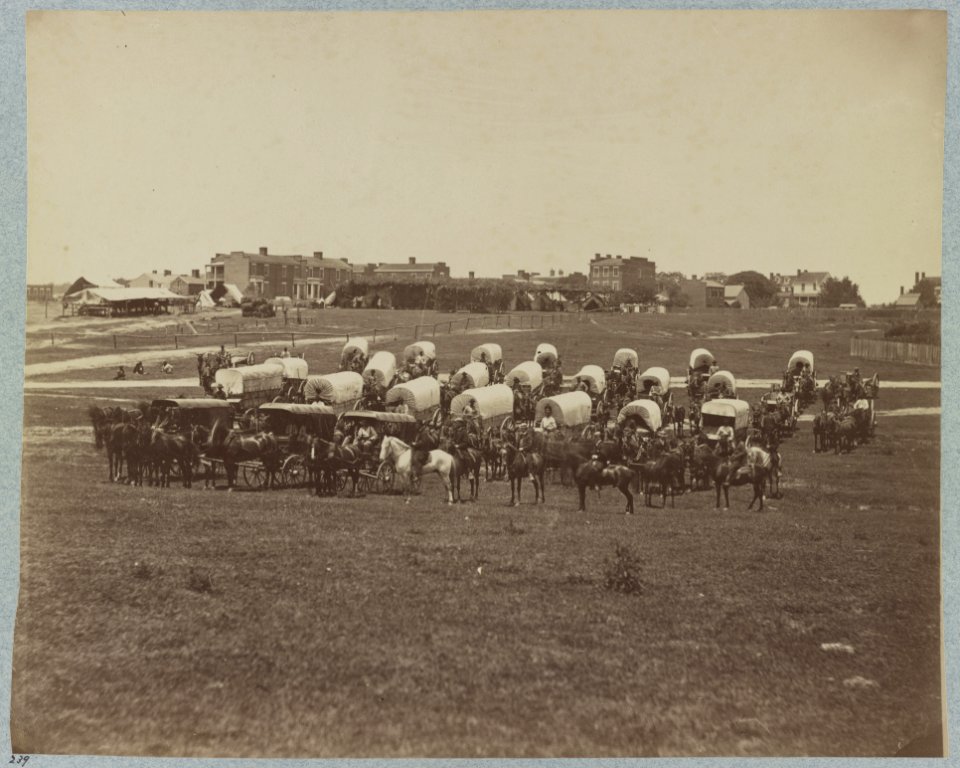 Wagon train of U.S. Military Telegraph Corps, Richmond, Va., April, 1865 LCCN2013647869