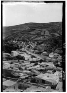 Wady Sha'ib Es-Salt, Amman, etc. Amman from acropolis hill. Showing Roman theatre and Hotel Philadelphia LOC matpc.00209