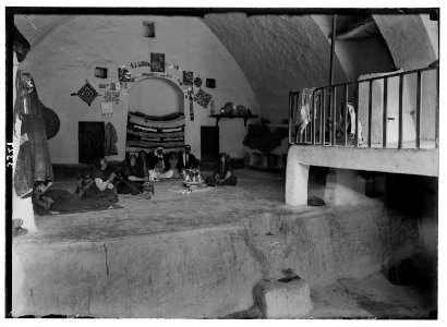 Wady Shaib Es-Salt, Amman, etc. A home in Es-Salt. Showing interior of a peasant home. LOC matpc.02736