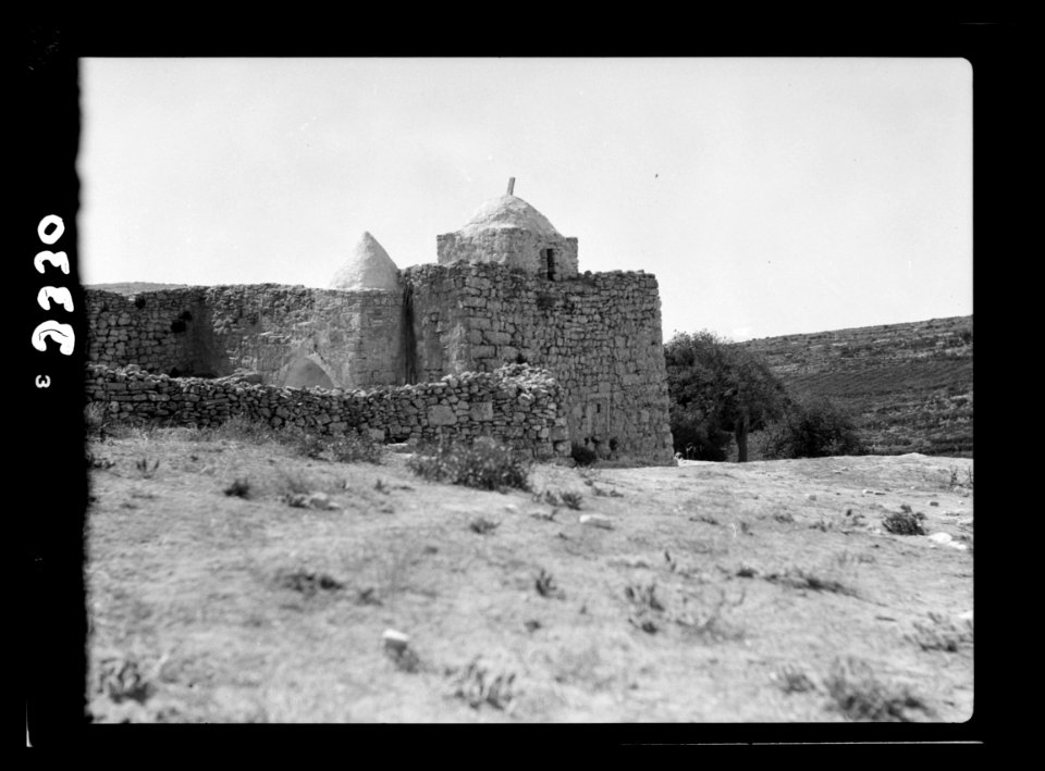 Wady Sha'ib Es-Salt, Amman, etc. Neby Osha. Tomb of 'Hosea.' Ext(erior). view of the willy (i.e., weli) LOC matpc.15296