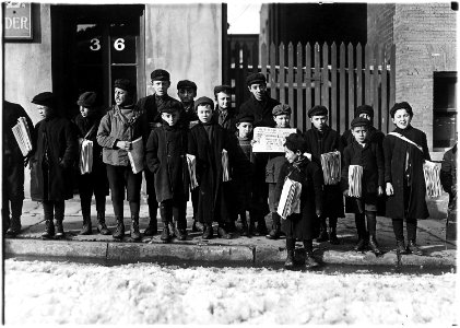 Waiting for their papers. 3 of these were 8 years old. Some were 9 years old. Hartford, Conn. - NARA - 523169 photo
