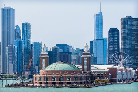 Tall buildings downtown urban photo