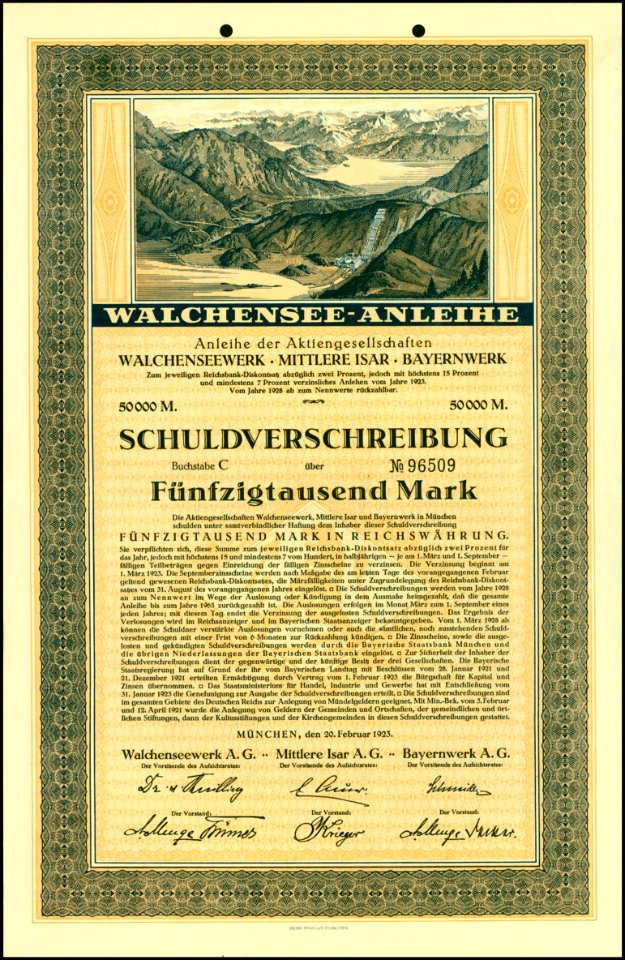 Walchensee 1923 50000 Mk