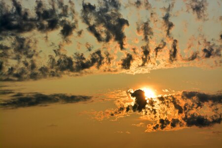 Light sunset grey clouds photo