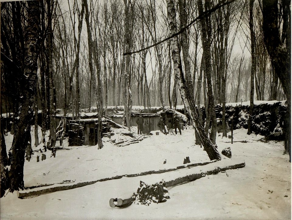 Waldlager im Artillerieabschnitt Süd, 8.1.1917 (BildID 15542933)