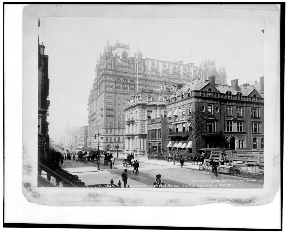 Waldorf-Astoria, 5th Ave. south from 35th St., New York City) - J.S. Johnston, view & marine photo, N.Y LCCN94511466