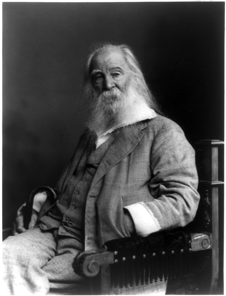 Walt Whitman, 1819-1892, three-quarters length portrait, seated, facing slightly left LCCN2005686786