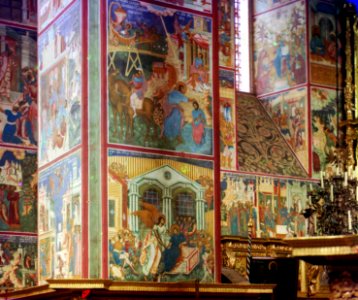 Wallpainting of a pillar in the Church of St. John the Precursor (Prokudin-Gorsky)