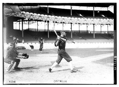 Walt Kuhn, catcher & Larry Chappell, Chicago AL, at the Polo Grounds, NY (baseball) LCCN2014693781