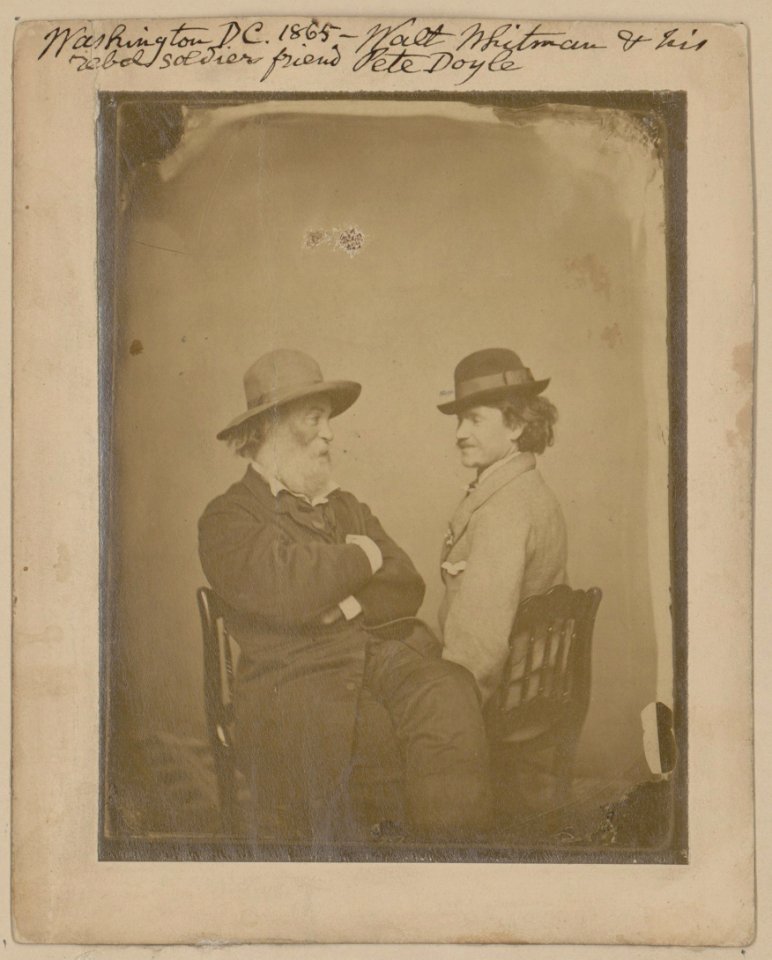Walt Whitman & his rebel soldier friend Pete Doyle, Washington, D.C., 1865 LCCN2001695200