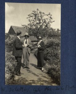 Walter de la Mare, Gilbert Spencer, Elfrida de la Mare (née Ingpen) by Lady Ottoline Morrell