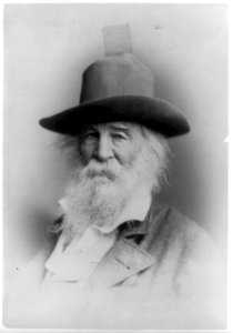 Walt Whitman, head-and-shoulders portrait, facing left, wearing hat LCCN96509385