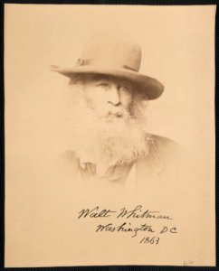 Walt Whitman, head-and-shoulders portrait, facing right, wearing hat LCCN97504669