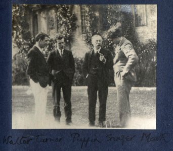 Walter James Redfern Turner, Anthony Asquith, Charles Percy Sanger, Mark Gertler by Lady Ottoline Morrell