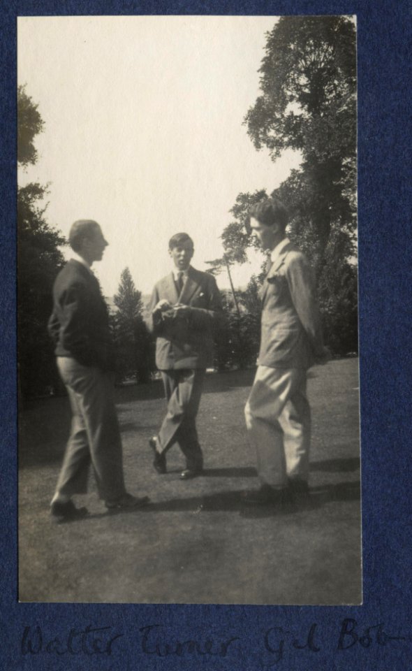 Walter James Redfern Turner, Gilbert Spencer, Hon. Robert Gathorne-Hardy by Lady Ottoline Morrell