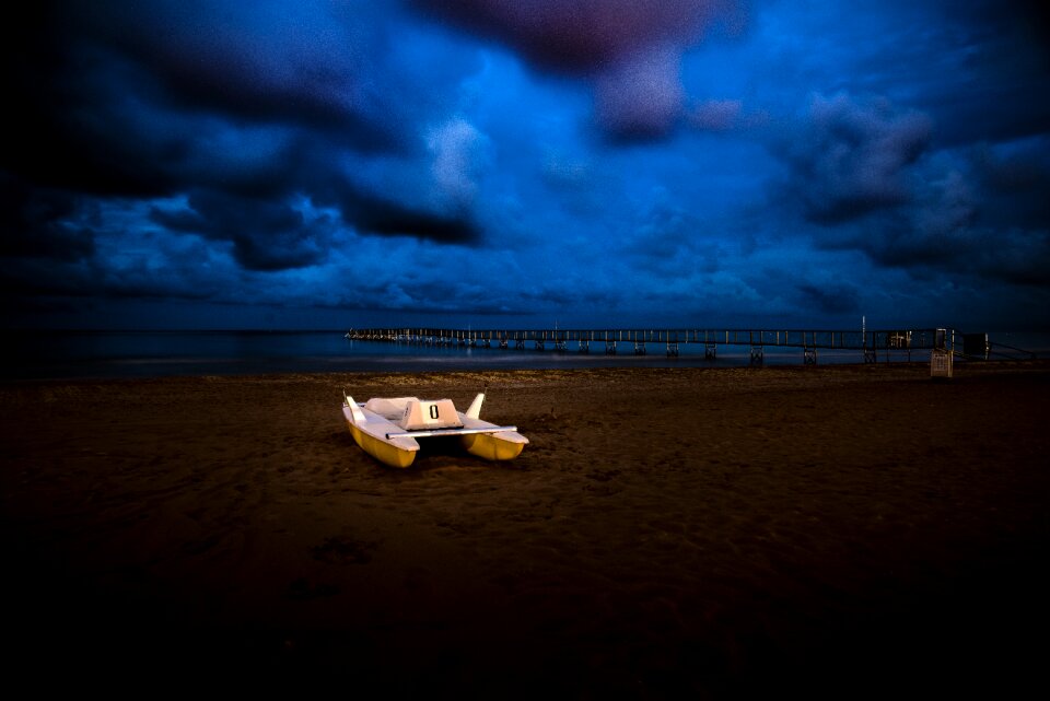 Ocean sand footprints photo