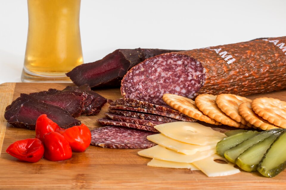 Cheese gherkins snack