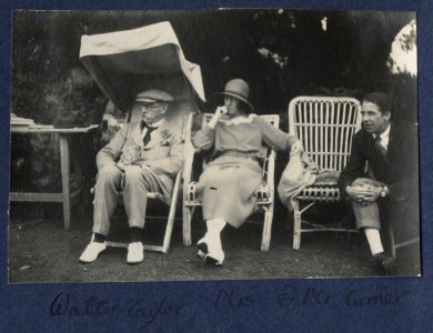 Walter Taylor, Delphine Marguerite Turner (née Dubuis), Walter James Redfern Turner by Lady Ottoline Morrell