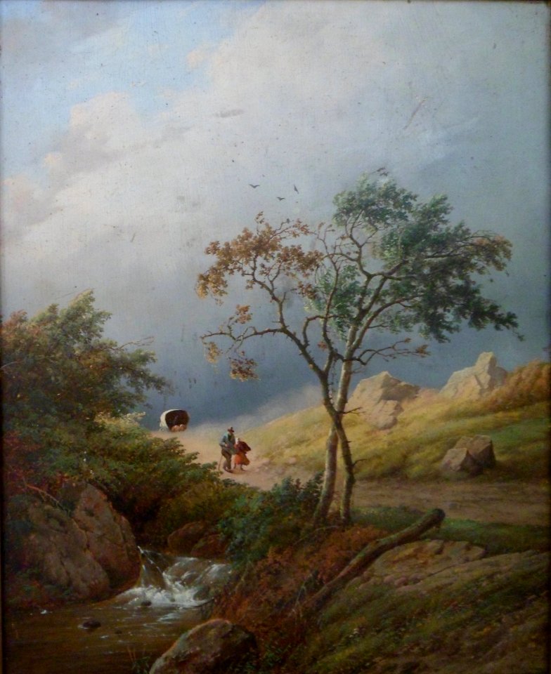 Wandelaars in een landschap van Marinus Adrianus Koekkoek I