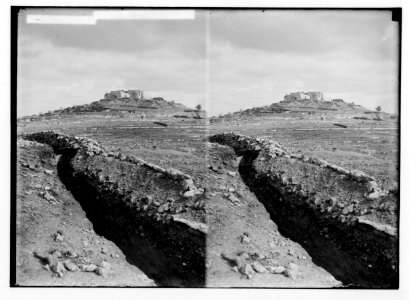 War views of Neby Samuel (Mizpah). Neby Samuel from the British trenches. LOC matpc.02235
