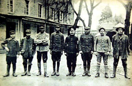 War on the Western Front, prisoners of war from eight different countries being held by Germany, WWI (29414837005)