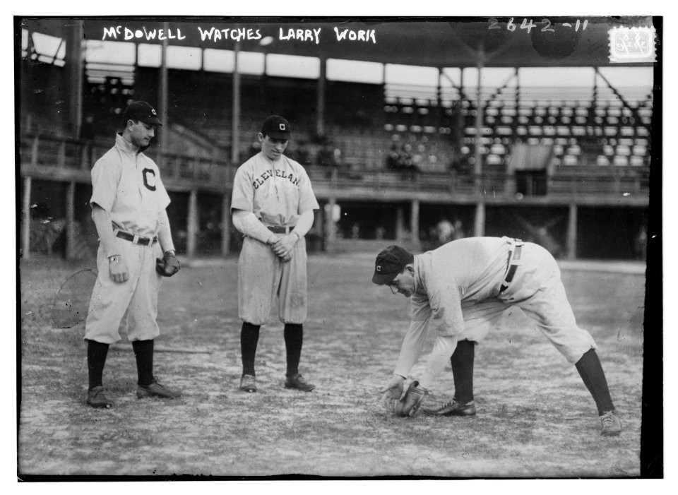Ward McDowell, outfield prospect, watches Nap Lajoie, Cleveland AL (baseball) LCCN2014696695