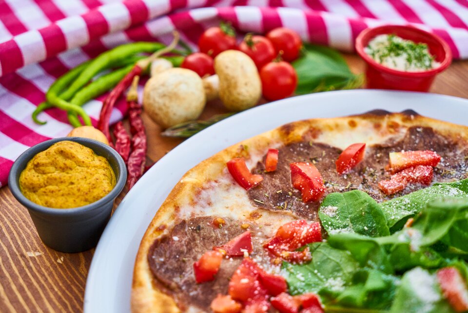 Bacon dough tomato