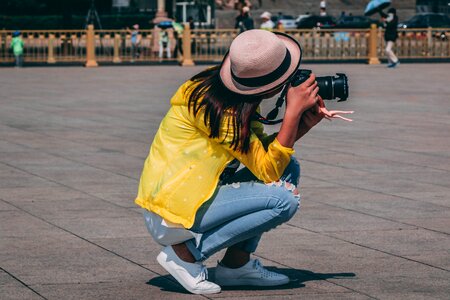 Photographer girl click