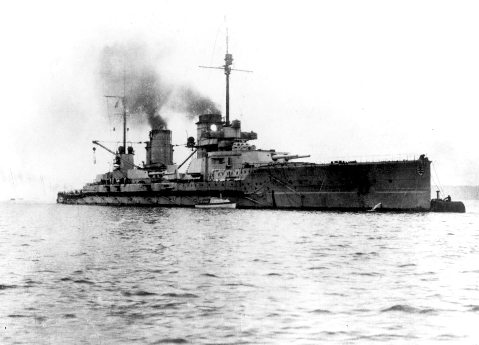 SMS Seydlitz moored in harbour c1914