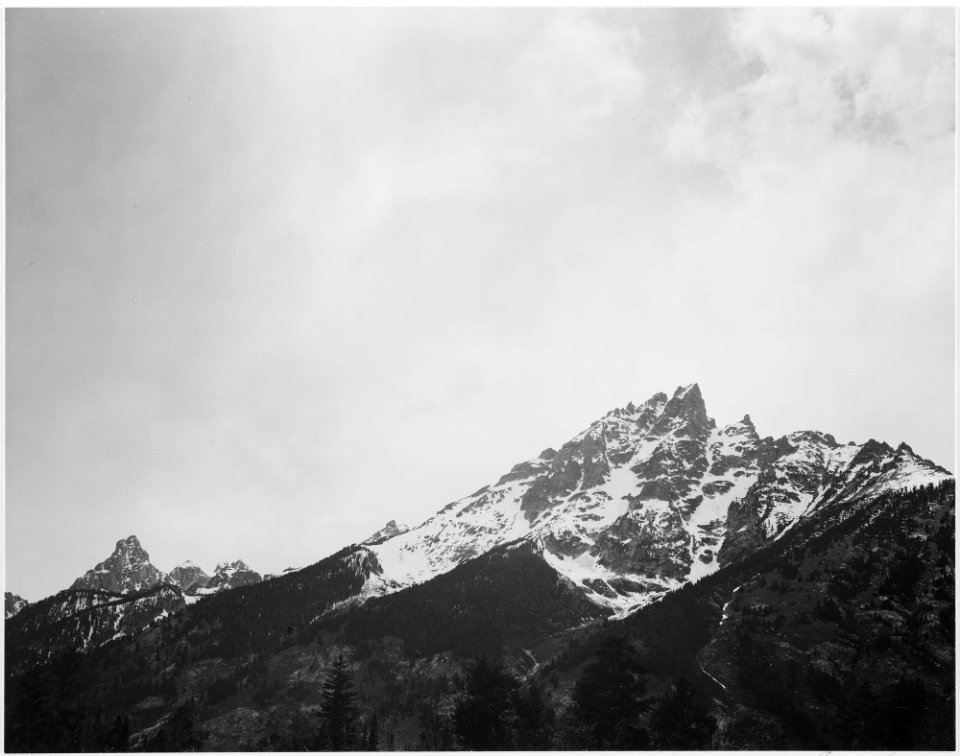 Snow covered peak, In (Grand) Teton National Park, Wyoming., 1933 - 1942 - NARA - 519913