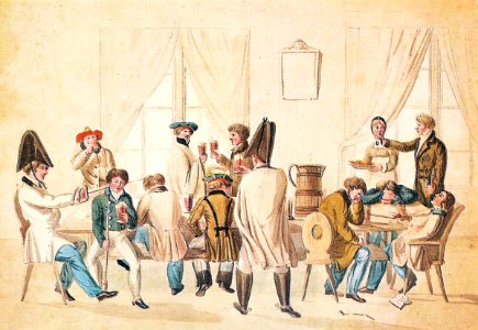Studentische Kneipszene um 1810