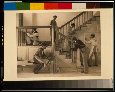 Students at work on a house built largely by them LCCN00652583