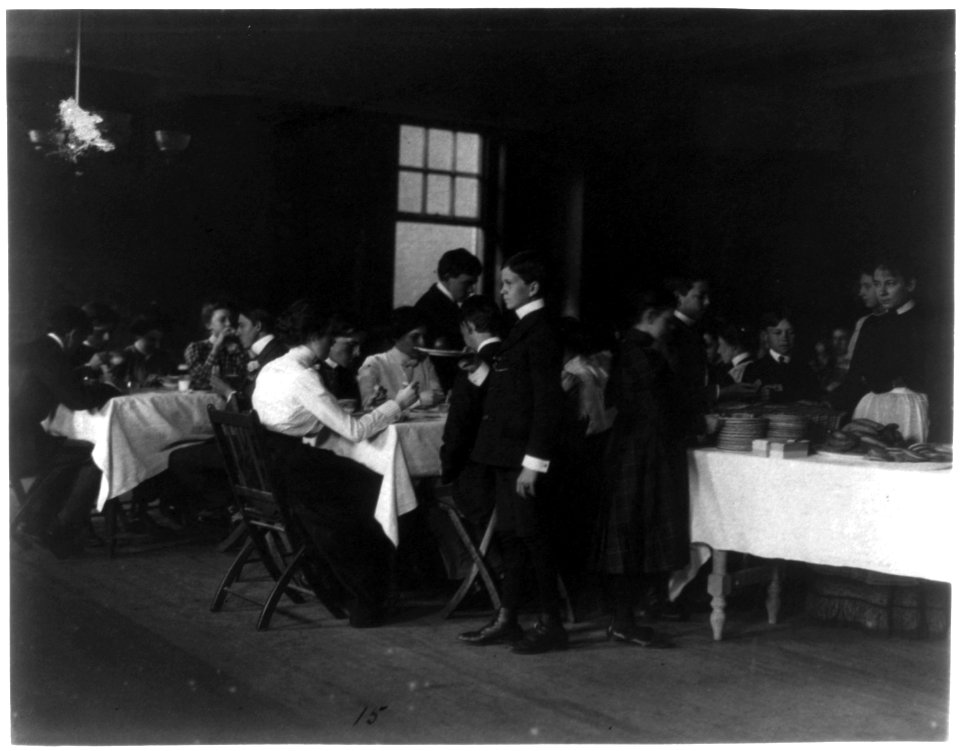 Students having a meal, Western High School, Washington, D.C. LCCN2001699131