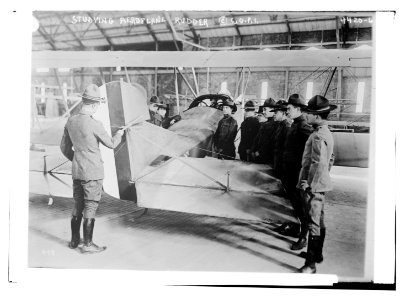 Studying aeroplane (i.e. airplane) rudder LCCN2014705946