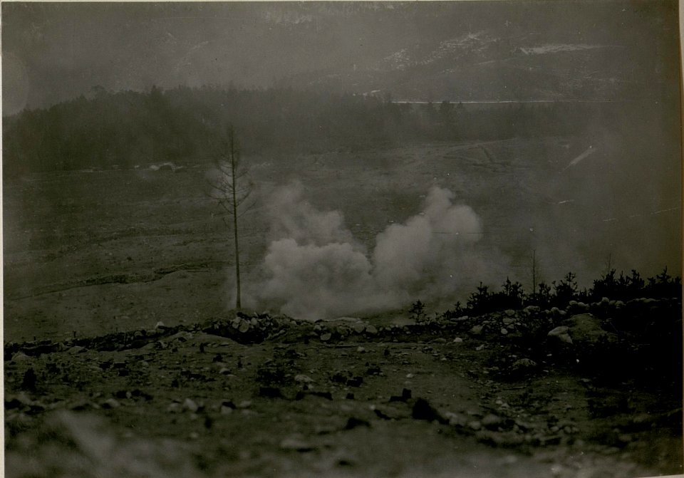 Sturmkurs in Schabs, Handgranatensalve in einem Graben durch die Sturmtruppe. (BildID 15512196)