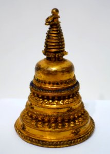 Stupa, Tibet, c. 1300s AD, gilt bronze and semiprecious stones - Dallas Museum of Art - DSC04982 photo