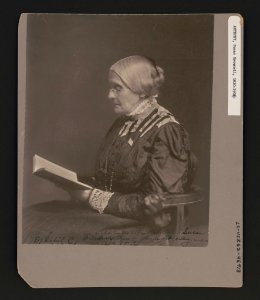 Susan B. Anthony sitting and reading a book LCCN2004671946