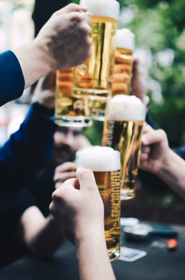 Beverage hands cheers