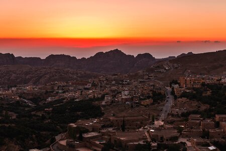 Jordan town sunset