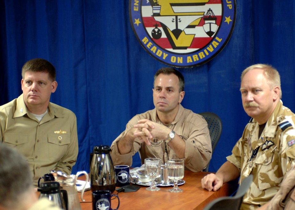 US Navy 060909-N-5212T-001 USS Enterprise leadership receive morning brief