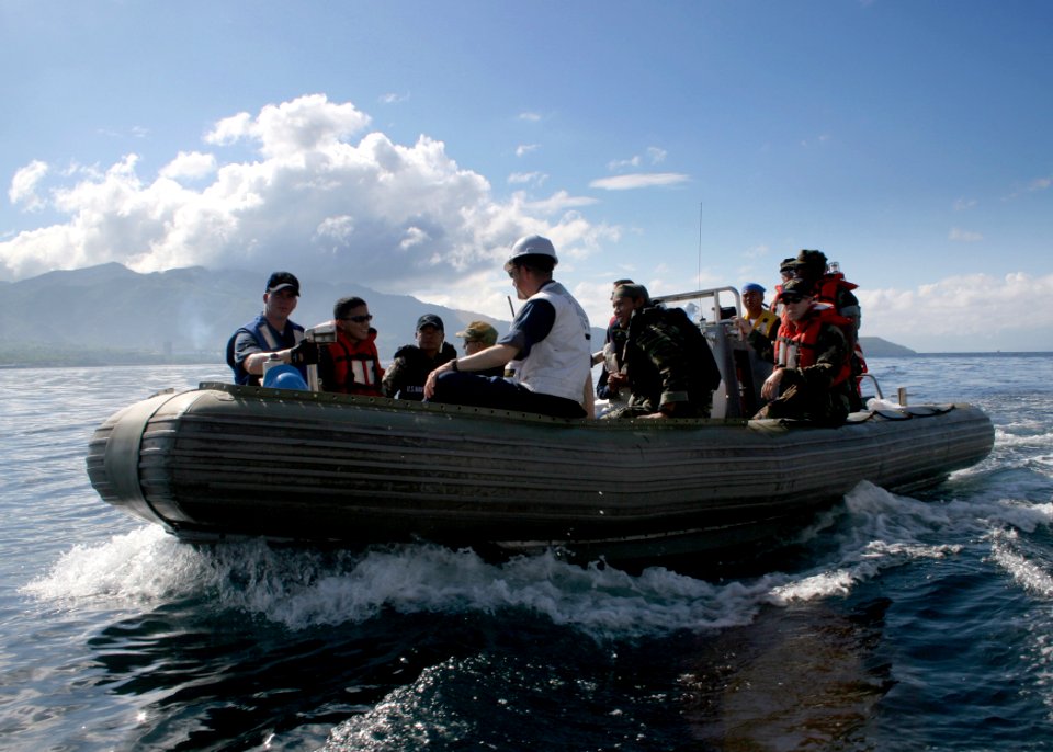 US Navy 061023-N-4953E-006 A visit, board, search, and seizure team assigned to guided-missile destroyer USS Stethem (DDG 63) and a Philippine Navy Special Operations Group (NAVSOG) prepare to perform Close Battle Combat (CBC)
