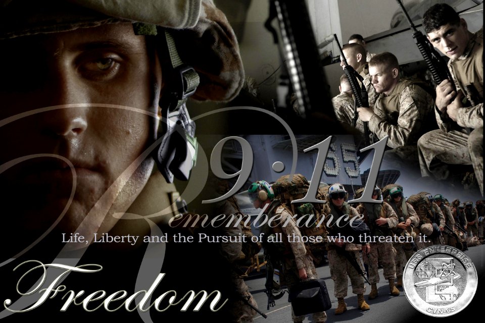 US Navy 060911-N-3130P-001 Illustration displays crew members taking the time during Operation Enduring Freedom to remember the tragedy which occurred September 11, 2001