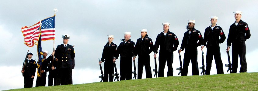 US Navy 060911-N-1831S-100 Navy Coastal Warfare Squadron Four (NCWS-4) volunteers perform a 21-gun salute during the 9-11 Hampton Roads Remembers ceremony at Mount Trashmore Park