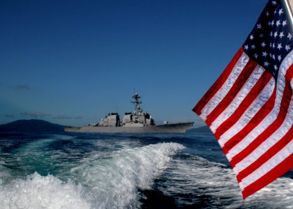 US Navy 061023-N-4953E-007 A visit, board, search, and seizure team assigned to guided-missile destroyer USS Stethem (DDG 63) and a Philippine Navy Special Operations Group (NAVSOG) prepare to conduct training off the coast of photo