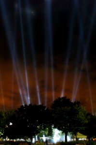 US Navy 060910-N-0696M-259 184 beams of light projected from the Pentagon courtyard illuminate the night sky to commemorate each life lost at the Pentagon on the five-year anniversary of the Sept. 11 terrorist attacks on New Yo