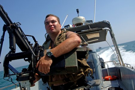 US Navy 061017-N-8148A-129 Harbor Patrol Unit (HPU) provides a constant anti-terrorism force protection via VIP escort and patrol to ensure the safety and security of incoming and out-going vessels in support of maritime securi