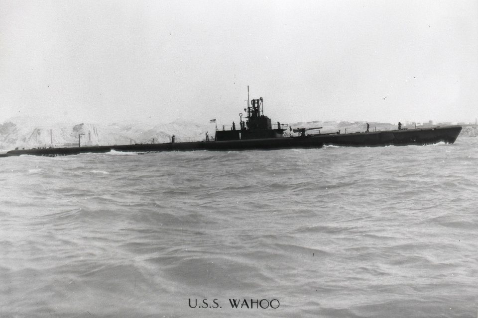 US Navy 061030-N-0000X-001 USS Wahoo (SS 238) departs Mare Island, Calif., prior to the World War II submarine's sixth patrol. On Oct. 11, 1943