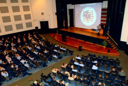US Navy 061107-N-5459S-018 Sailors watch a Street Smart presentation about drinking and driving at Norfolk Naval Station