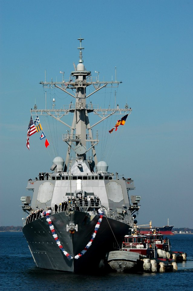 US Navy 061106-N-4515N-041 Nearly 300 Sailors aboard the guided-missile destroyer USS Ross (DDG 71) return to homeport at Naval Station Norfolk. Ross returned after a six-month deployment in support of Operation Active Endeavou
