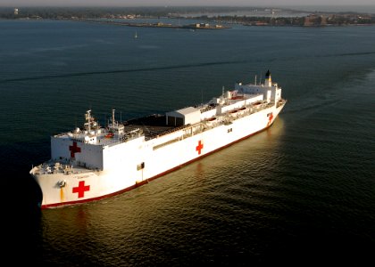 US Navy 071015-N-6278K-244 Military Sealift Command (MSC) hospital ship USNS Comfort (T-AH 20) arrives at Naval Station Norfolk after a four-month humanitarian deployment to 12 countries in Latin America and the Caribbean